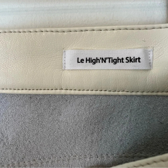 Frame Denim Le High N Tight Faux Leather Skirt Ivory 29 Medium Party Vintage - Picture 3 of 6
